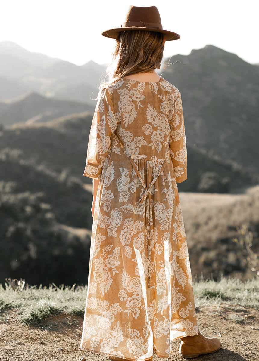 Joyfolie GirlsKatherine Duster in Neutral Floral, Size 5