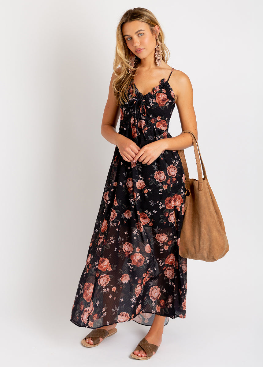 Kilah Dress in Black Floral