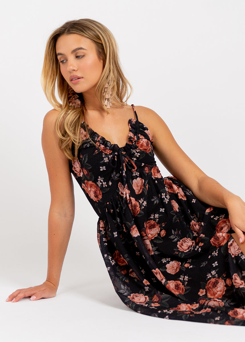 Kilah Dress in Black Floral