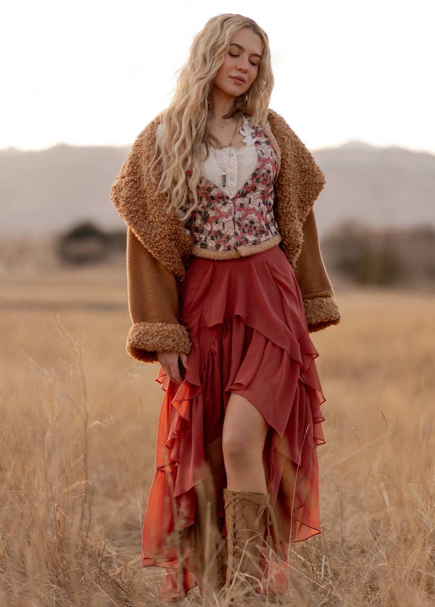 Justina Vest in Pink Multi