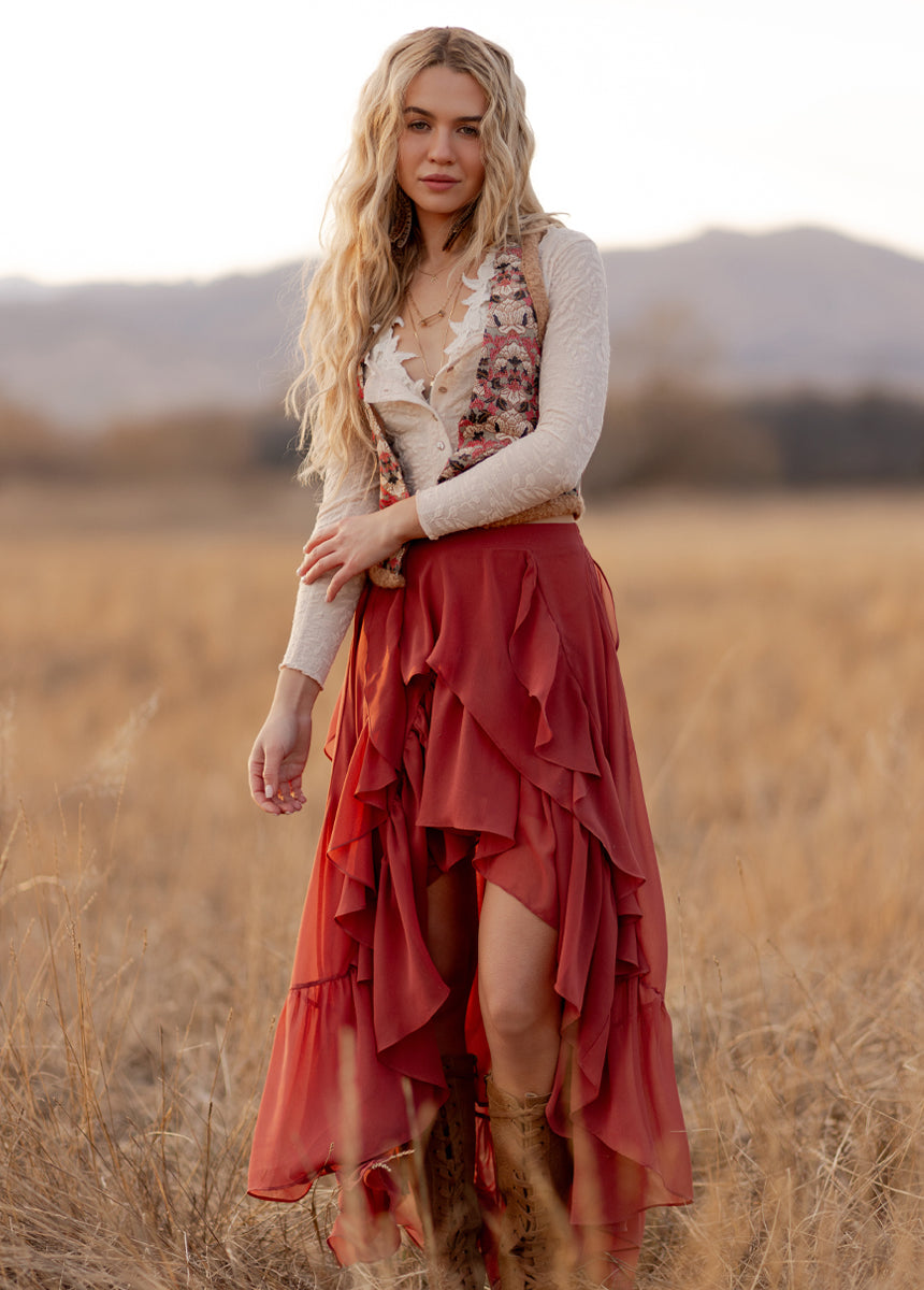 Justina Vest in Pink Multi