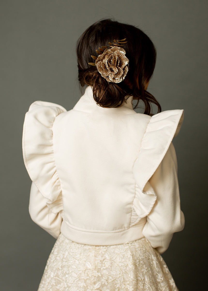 Joyfolie Girls Lysandra Jacket in Cream, Size 3 Joyfolie Girls Lysandra Jacket in Cream, Size 3
