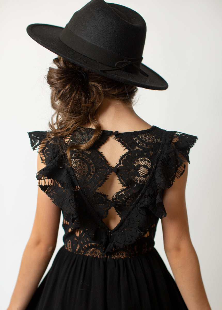 Lacy Petticoat Dress in Black