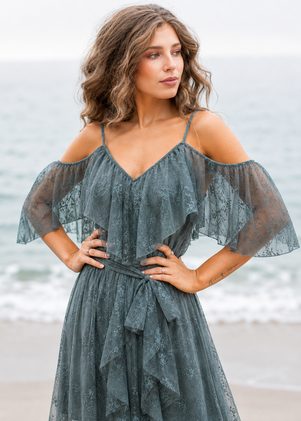 ほぼ未使用 25SS セオリーリュクス BLISS GAVIN DRESS Lauryn Dress in Dark Aqua - Joyfolie