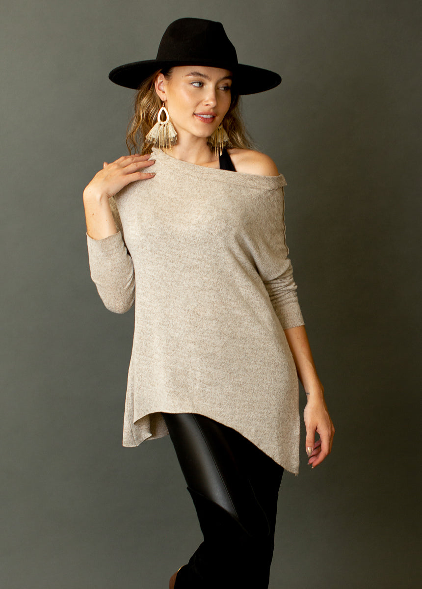 Laverne Top in Heather Oat