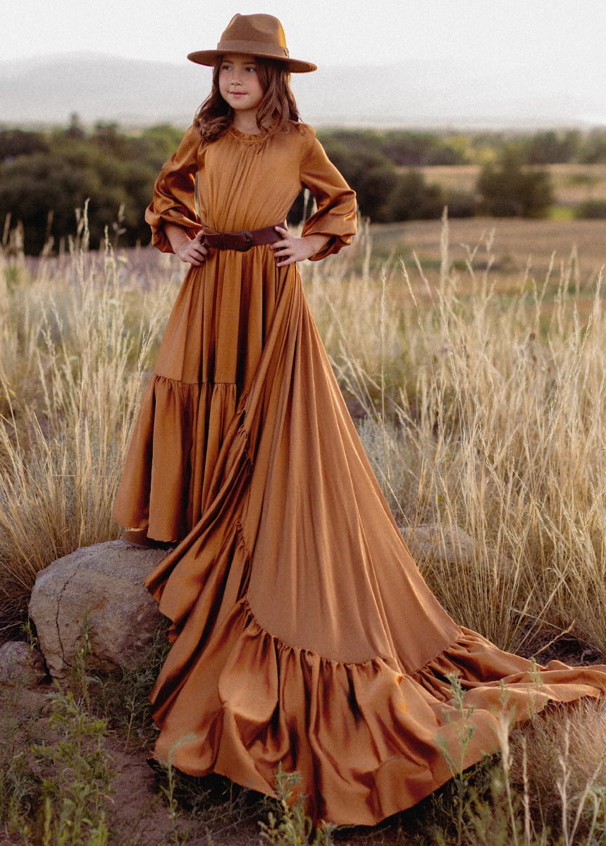Joyfolie Girls Leana Impact Maxi Boho Dress in Dark Honey, Size 12 Joyfolie Girls Leana Impact Maxi Boho Dress in Dark Honey, Size 12