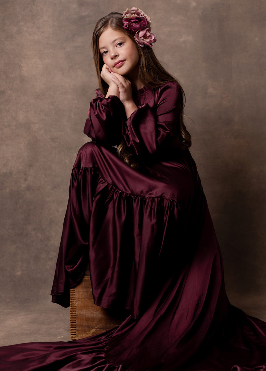 Joyfolie Girls Leana Impact Maxi Boho Dress in Plum, Size 12 Joyfolie Girls Leana Impact Maxi Boho Dress in Plum, Size 12