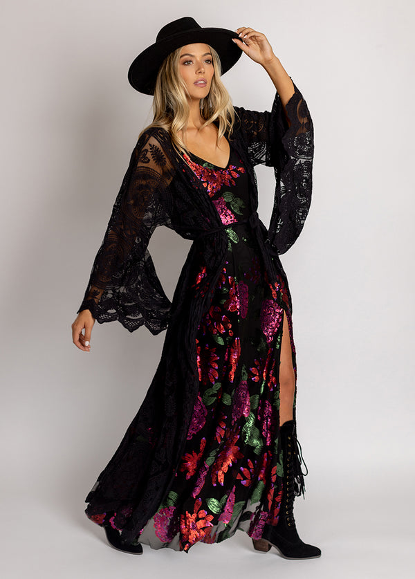 Aulora Dress in Rose Floral - Joyfolie