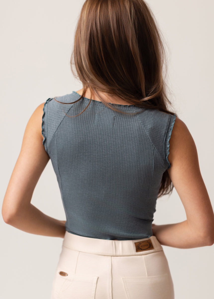 Liesle Top in Dusty Teal