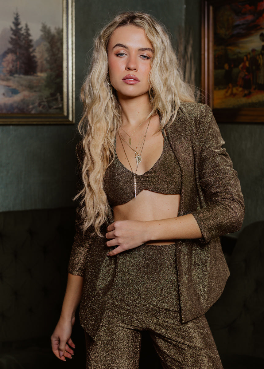 Louve Blazer in Black Gold