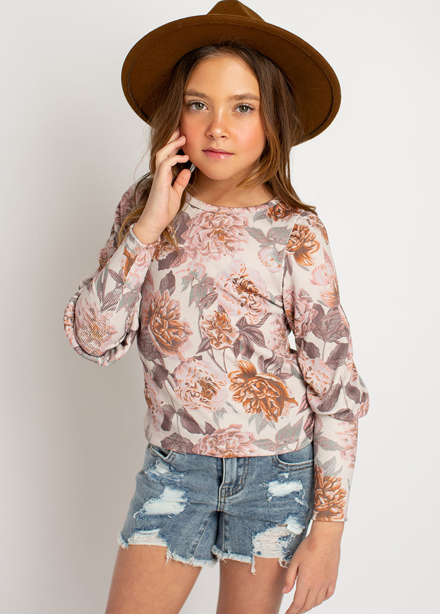 Lynne Top in Blush Floral