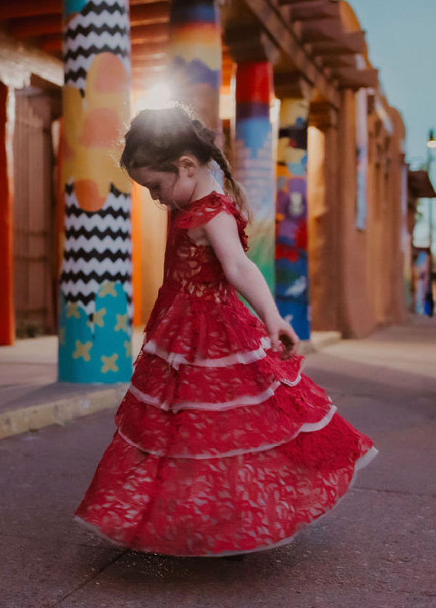 Joyfolie Girls Azalea Maxi Boho Dress in Scarlet, Size 2 Joyfolie Girls Azalea Maxi Boho Dress in Scarlet, Size 2