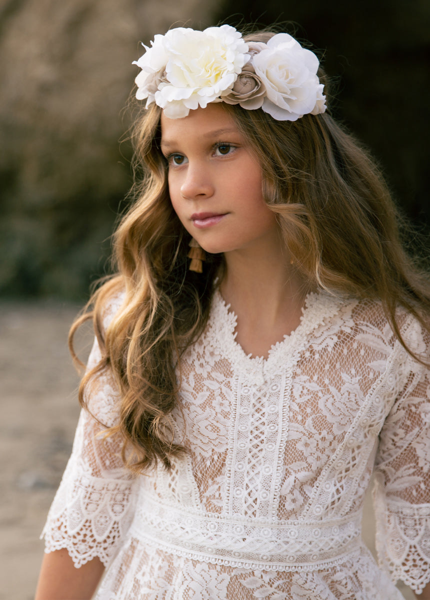 Maeby Dress in Ivory