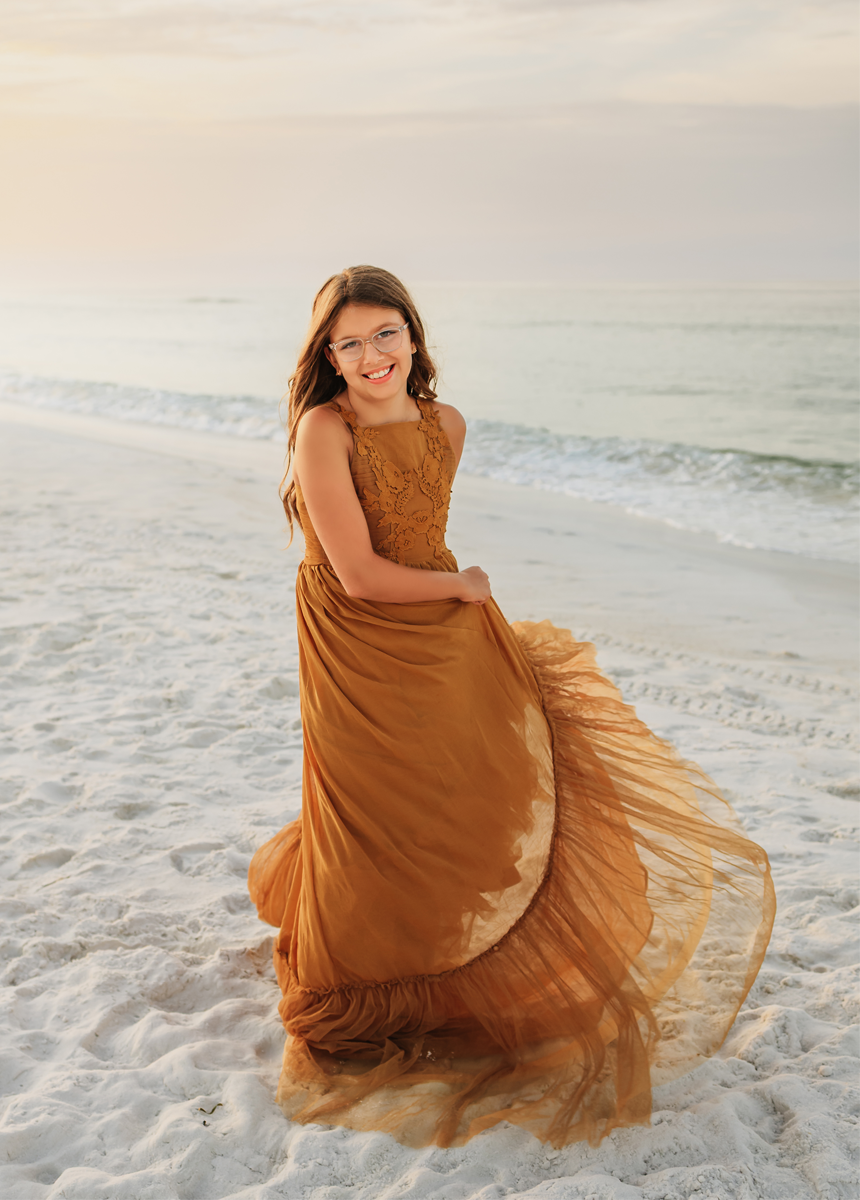 Maia Impact Dress in Tarnished Gold