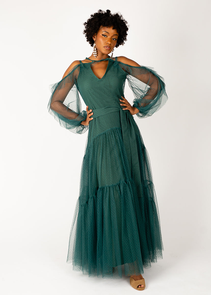 joyfolie green dress women's dark green dresses Joyfolie Women's Haven Maxi Boho Dress in Deep Teal, Extra Extra Large