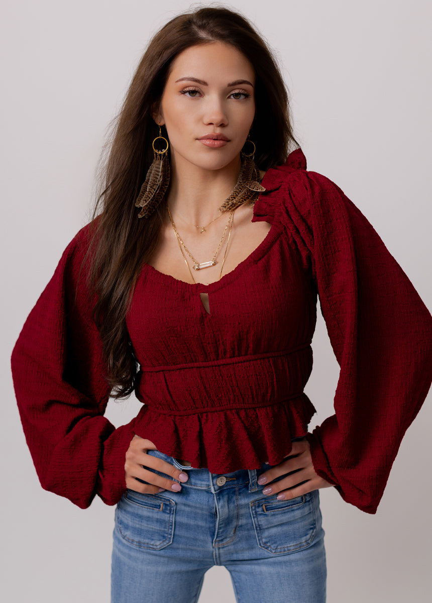 Mariet Top in Crimson
