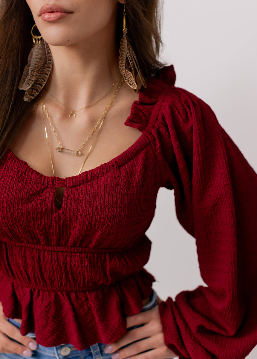 Mariet Top in Crimson