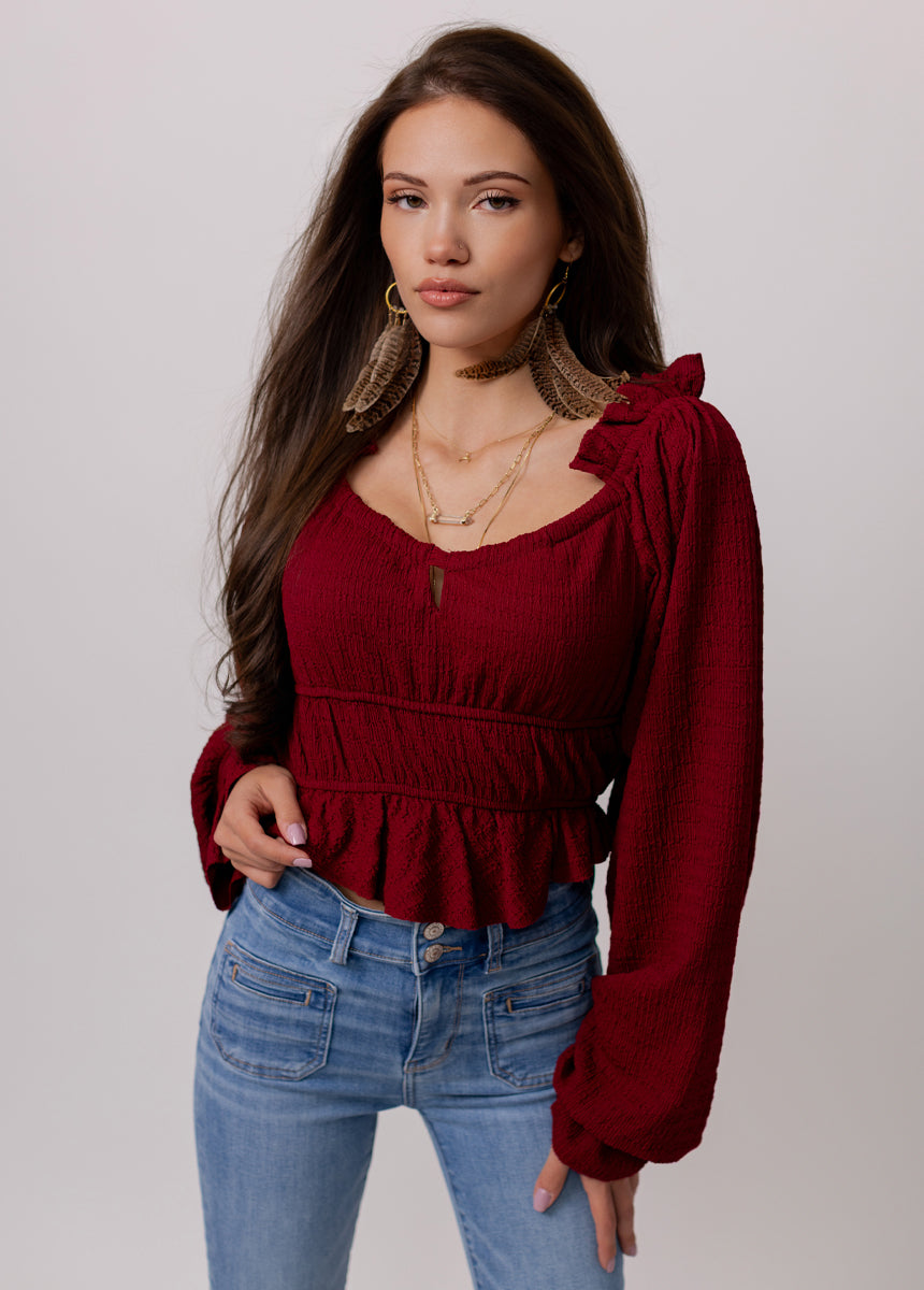 Mariet Top in Crimson