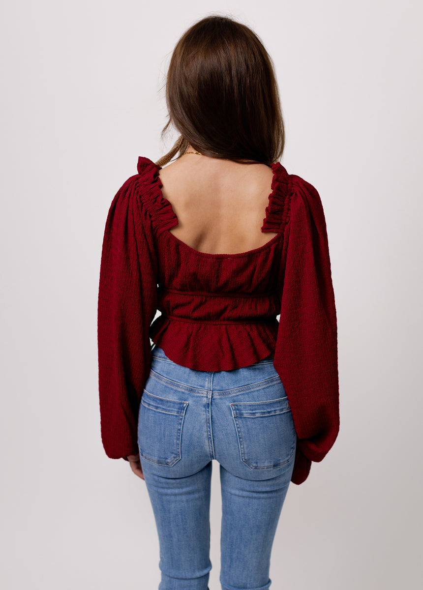 Mariet Top in Crimson