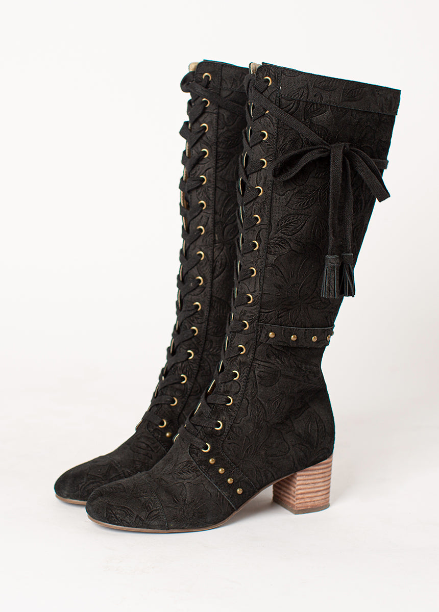 Marita Tall Boot in Washed Black