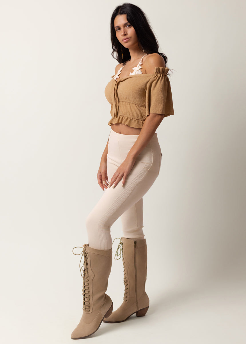Marietta Top in Warm Taupe