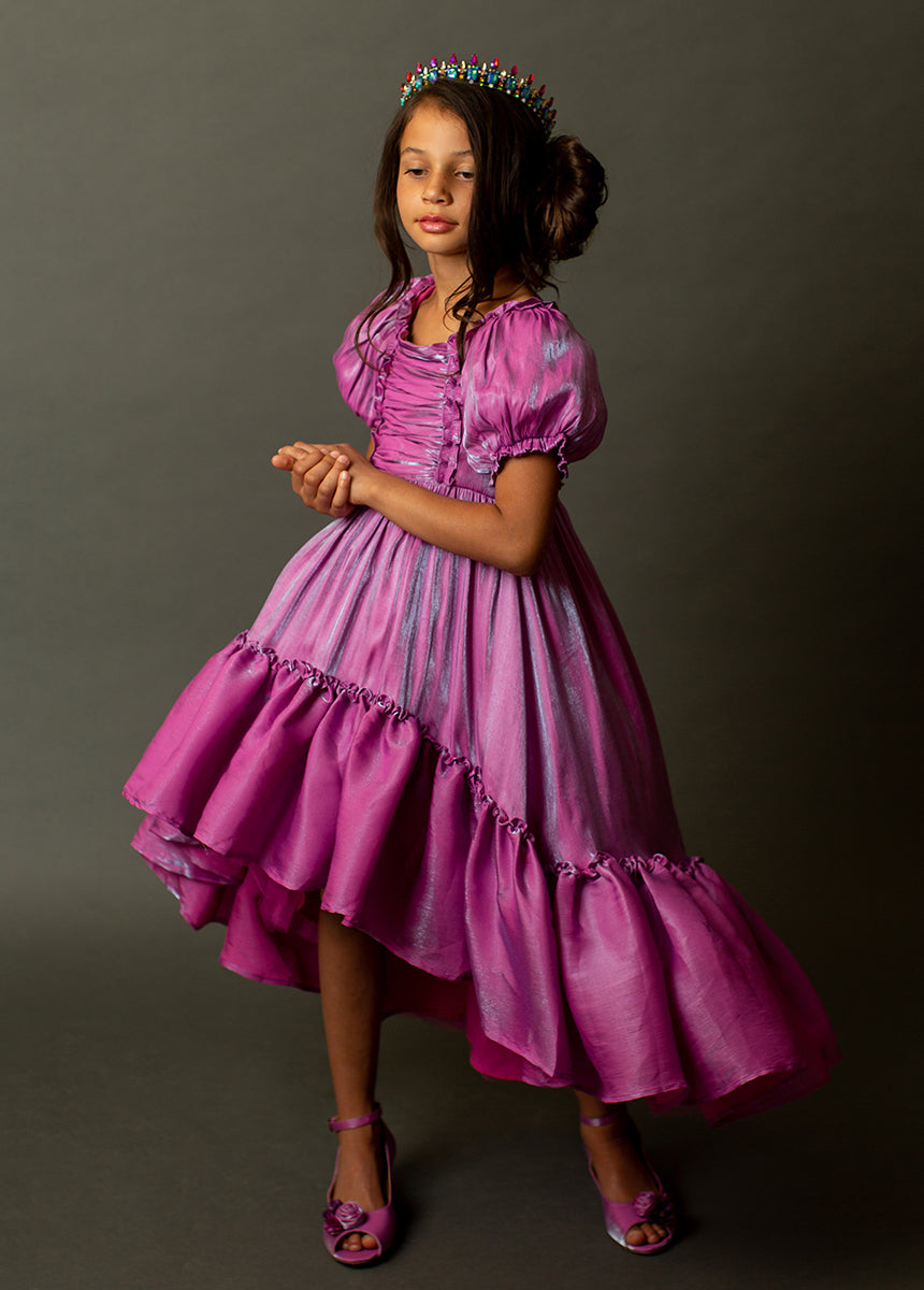 Mathilda Petticoat Dress in Fuchsia Iridescent