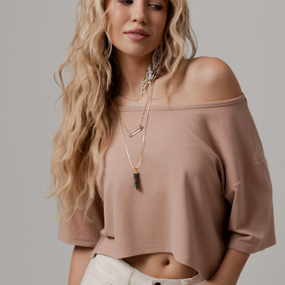 Merle Boxy Tee in Desert Shell
