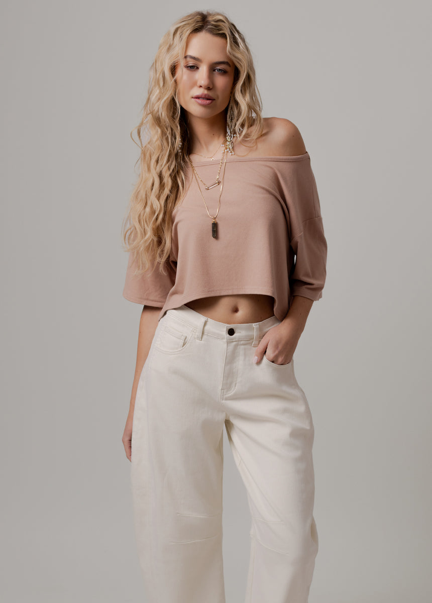 Merle Boxy Tee in Desert Shell