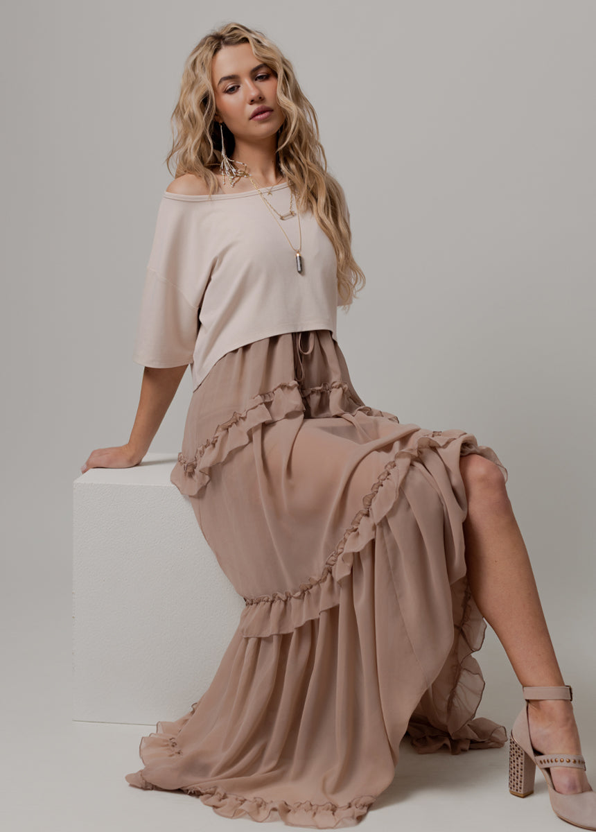 Merle Boxy Tee in Ecru