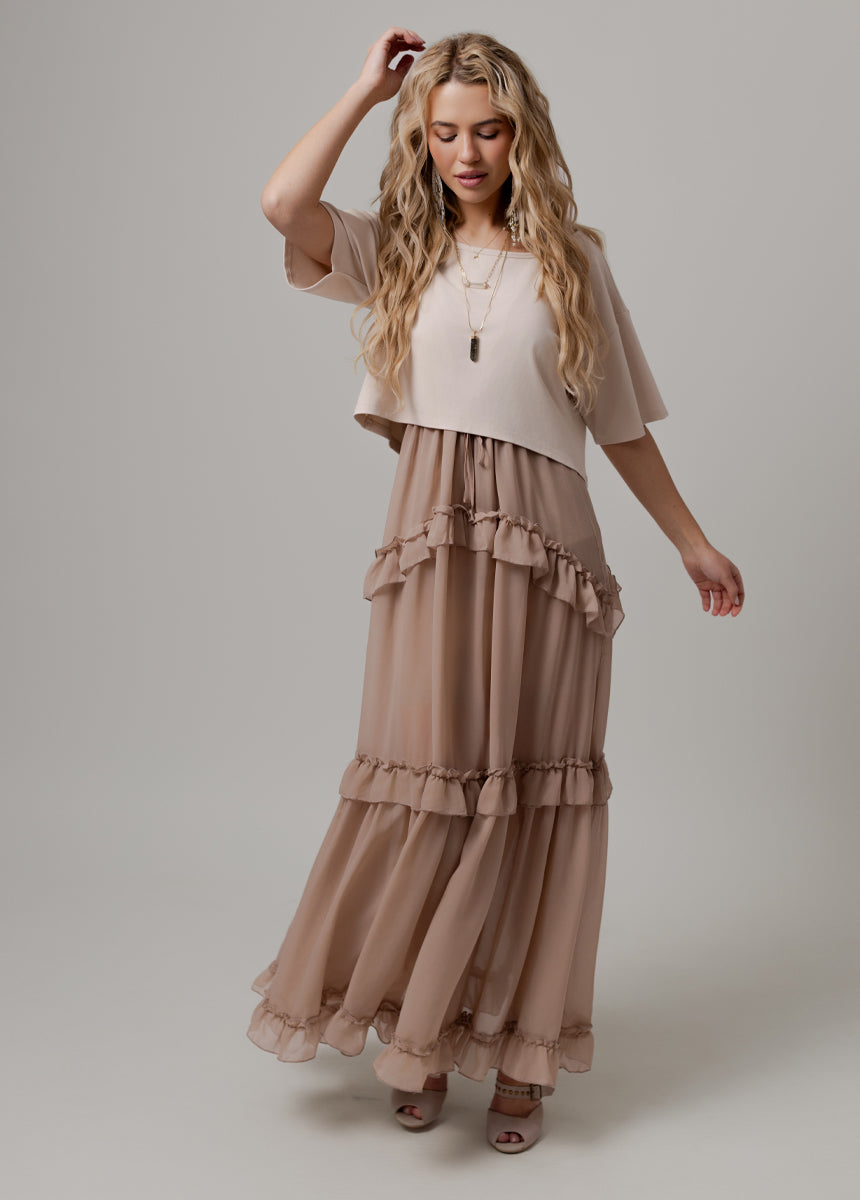 Merle Boxy Tee in Ecru