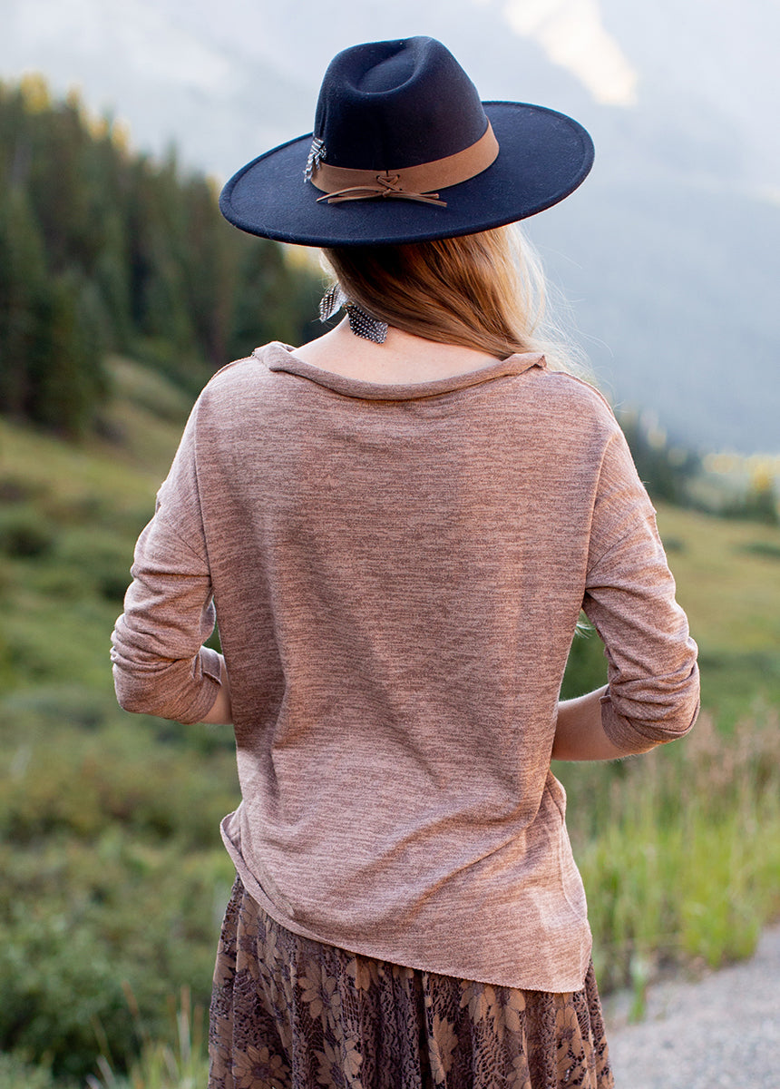 Laverne Top in Heather Bark