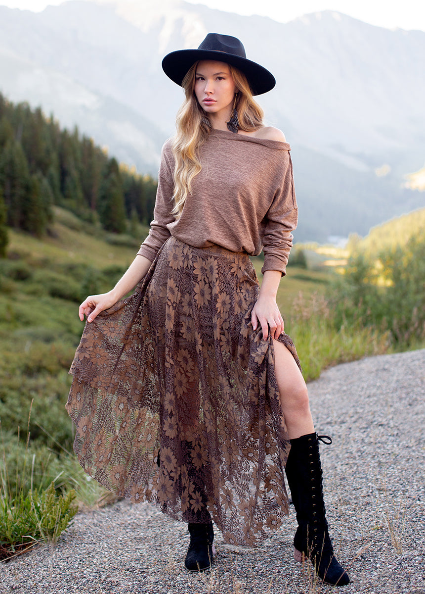 Laverne Top in Heather Bark