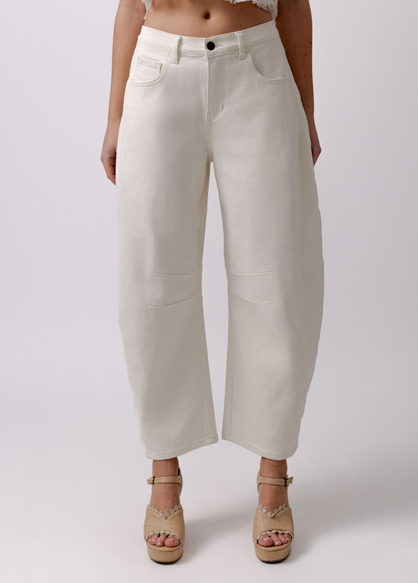 Miraya Barrel Jean in Ecru