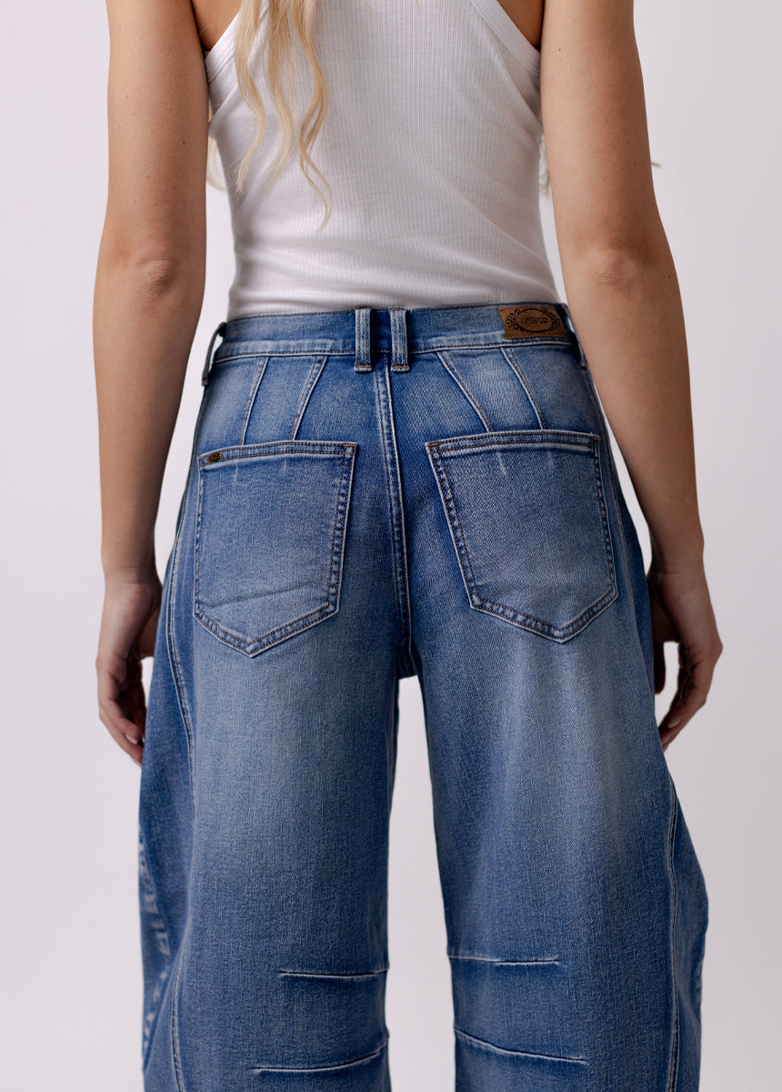 Miraya Barrel Jean in Light Wash