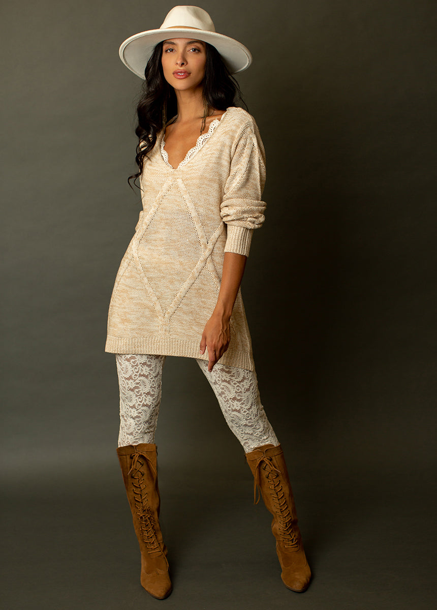 Mirren Sweater in Heather Oat