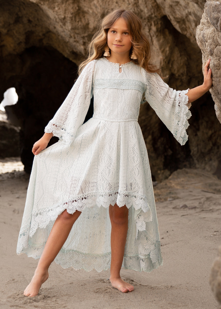 Joyfolie Girls Murni Maxi Boho Dress in Blue Whisper, Size 3 Joyfolie Girls Murni Maxi Boho Dress in Blue Whisper, Size 3
