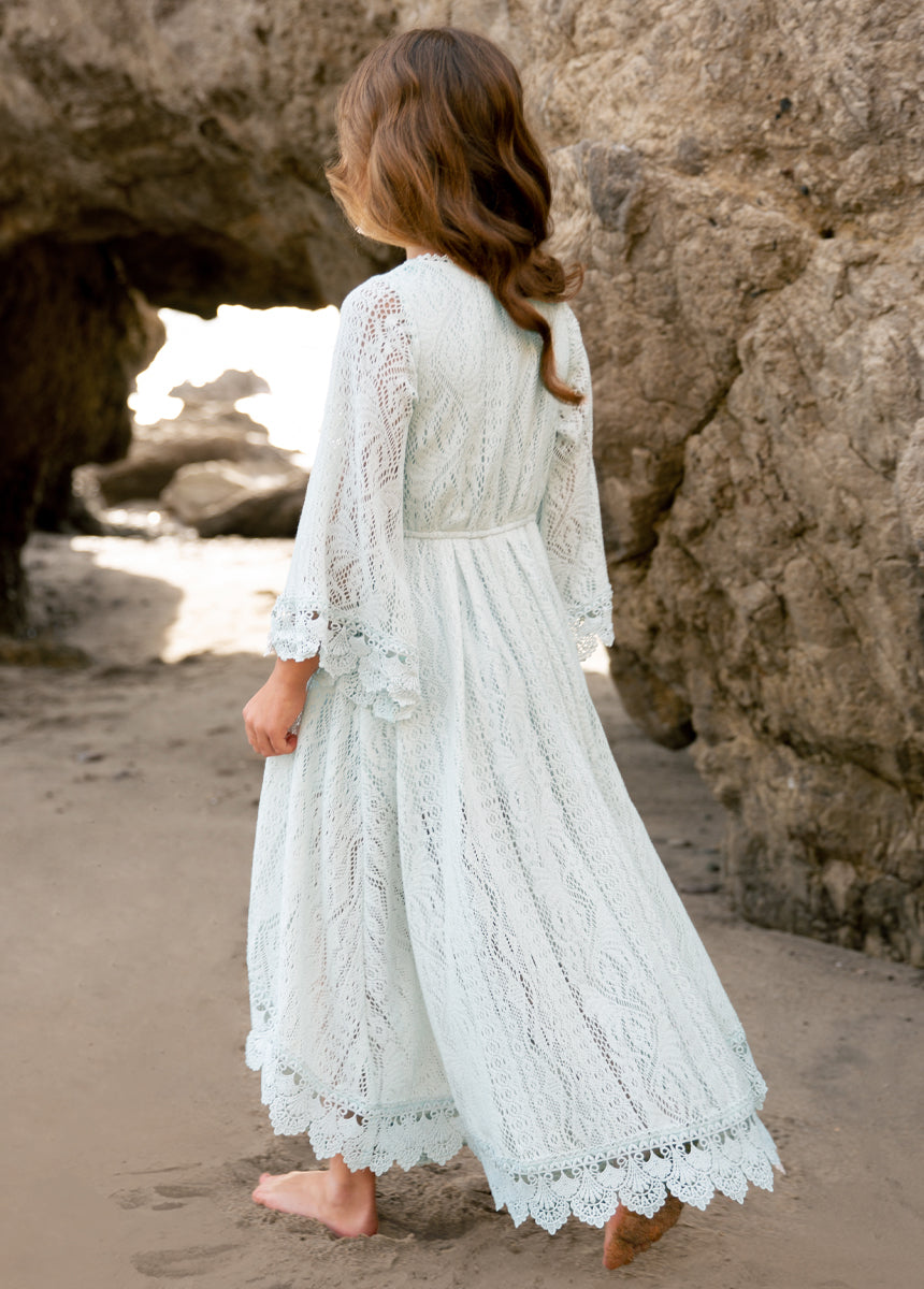Joyfolie Girls Murni Maxi Boho Dress in Blue Whisper, Size 3 Joyfolie Girls Murni Maxi Boho Dress in Blue Whisper, Size 3