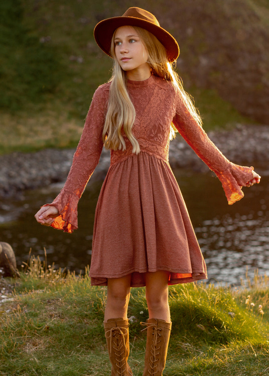 Kaleigh Dress in Terracotta