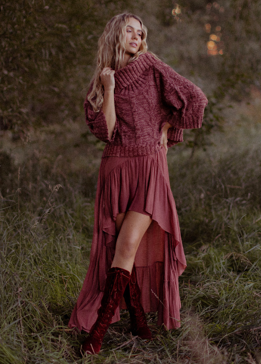 Nikkola Sweater in Wine