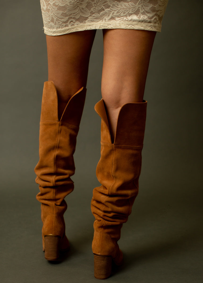 Nyra Slouch Boot in Warm Camel