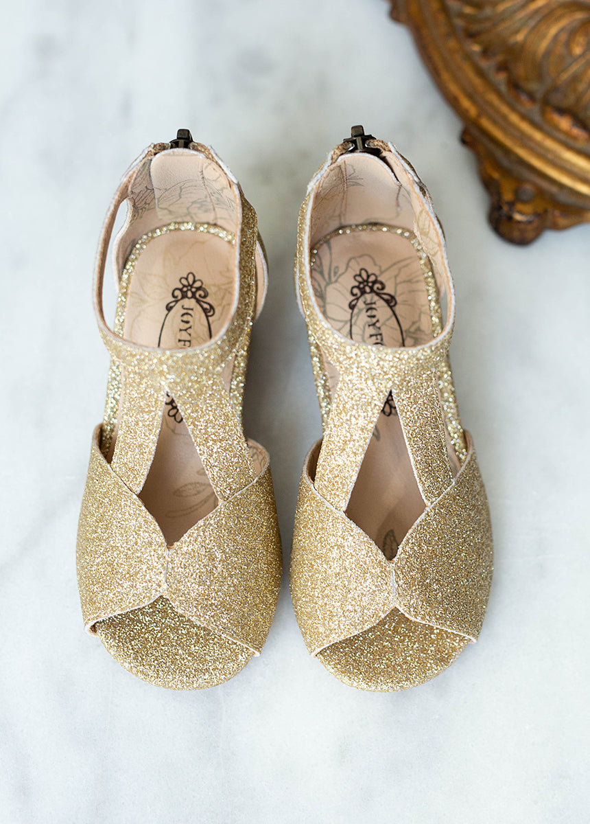 Joyfolie Girls Orelia Heel in Gold Glitter, Size 8T Joyfolie Girls Orelia Heel in Gold Glitter, Size 8T