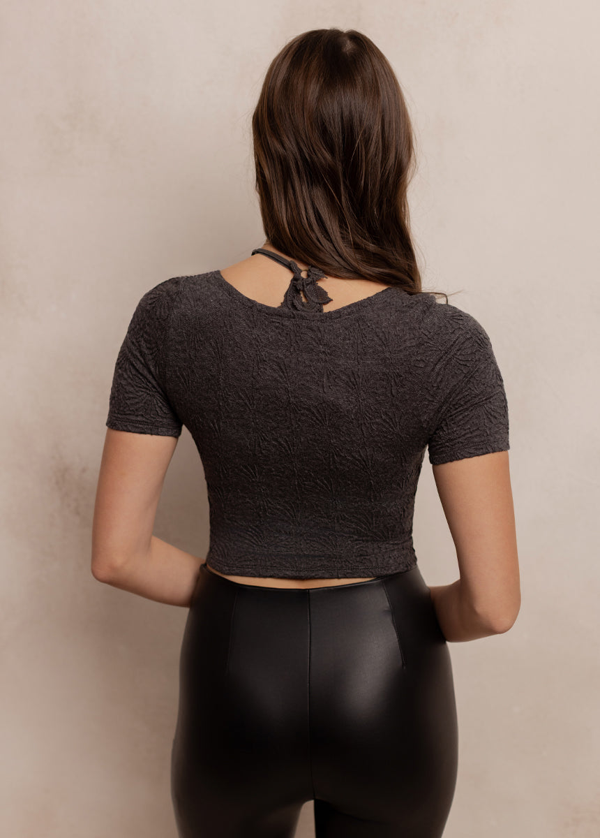 Orra Henley Top in Heather Gray