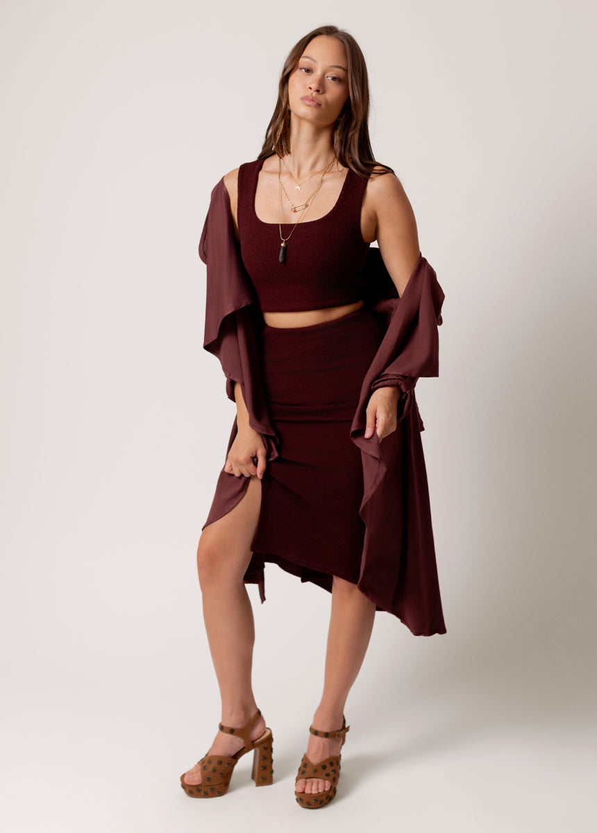 Pelagia Set in Heather Bordeaux