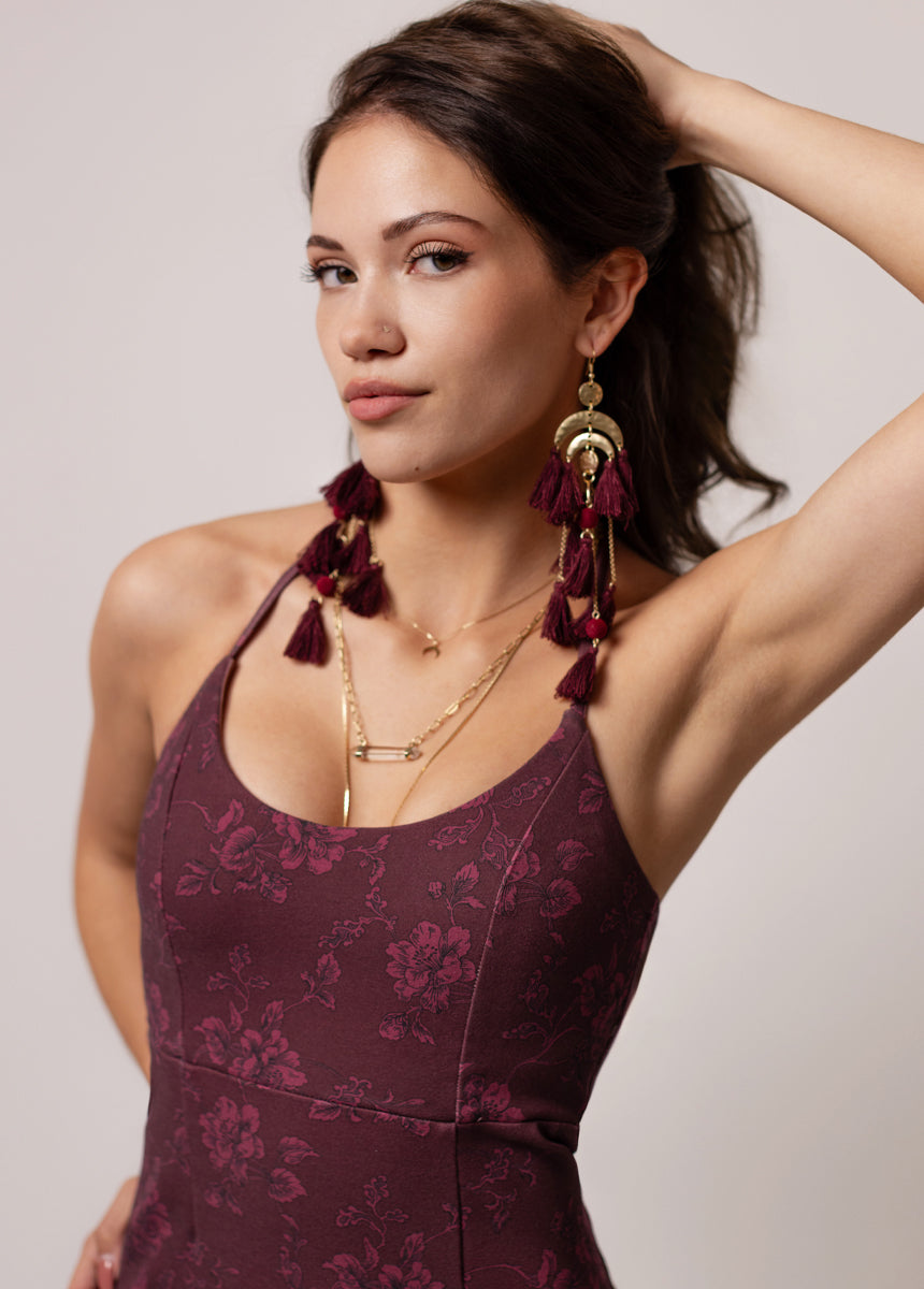 Joyfolie Women's Pomla Earrings in Burgundy