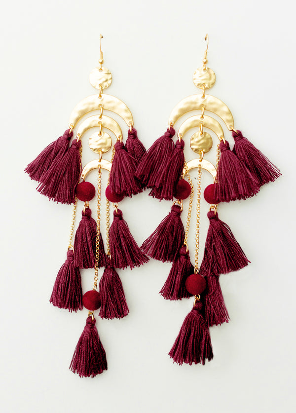 Maroon and Gold Suede Glitter Pinch Earrings – FL Girl Designs