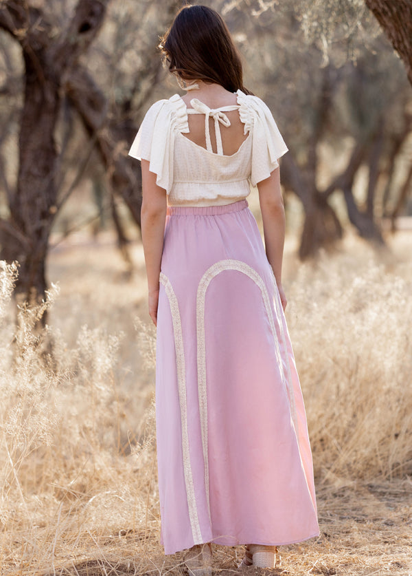 Ravina Skirt in Nude Pink - Joyfolie