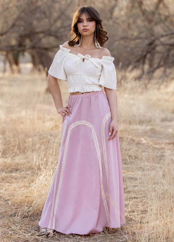 Ravina Skirt in Nude Pink - Joyfolie