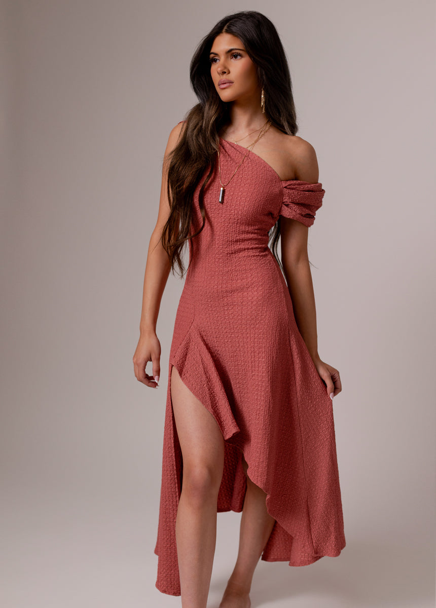 dusty rose cocktail dress The Helena | Formal Off the Shoulder Sequin Floral Maxi Dress The fabric is comfortable for skin AW.Bridal A-line Sweetheart Neckline Tea