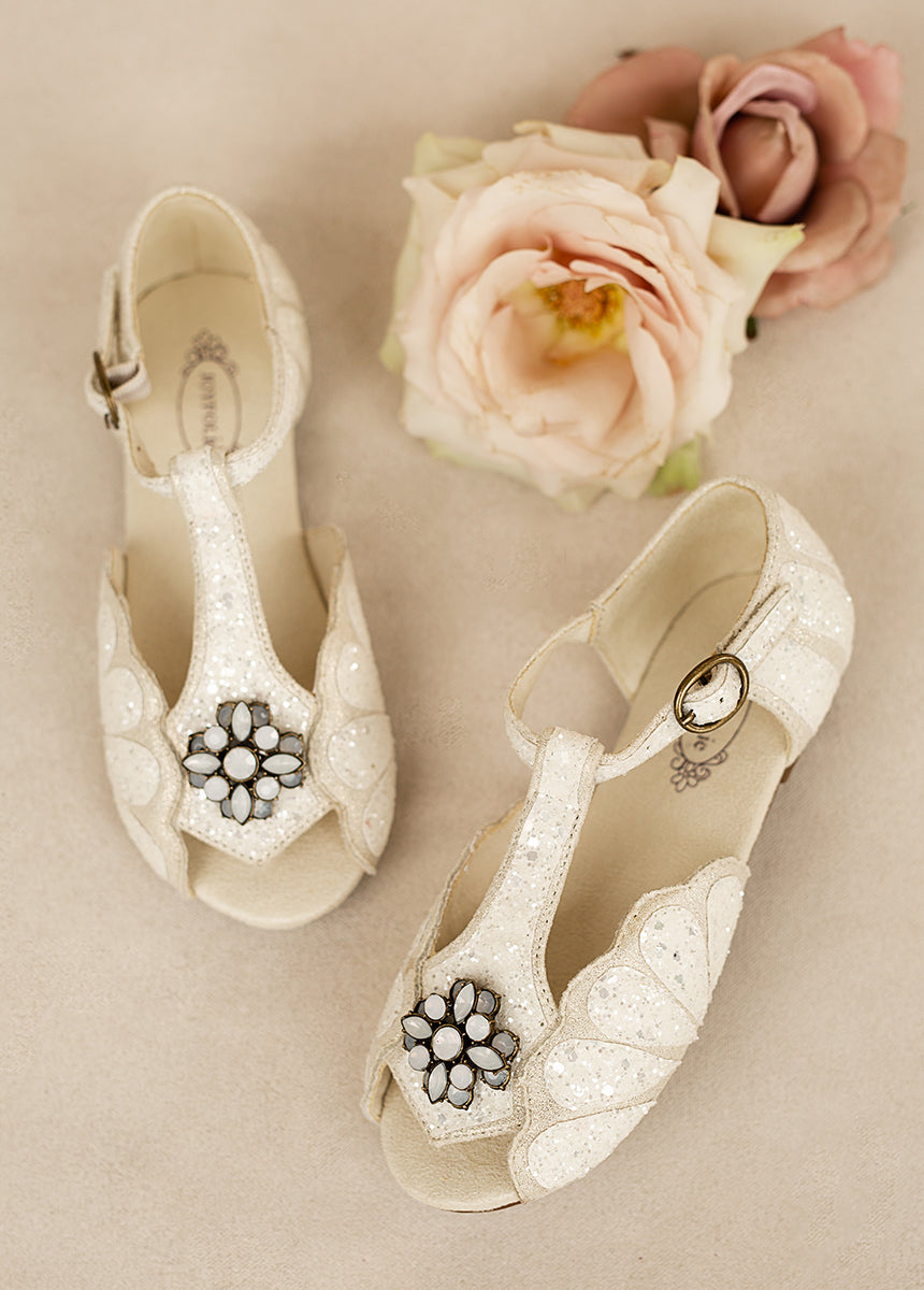 flower girl rose gold shoes