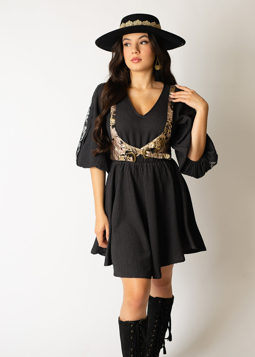 Tashia Harness in Metallic Brocade